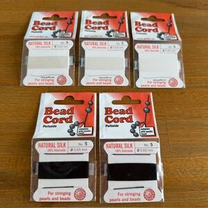 5 Packs of Griffin Natural Silk Bead Threading Cord No5 .65mm for Jewelry Making